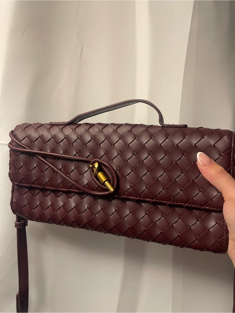 Urban Expressions Woven Clutch in Deep Burgundy